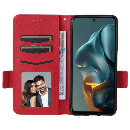 For Motorola Moto G05 4G  /  E15 4G Case Litchi Texture PU Leather Wallet Flip Phone Cover
