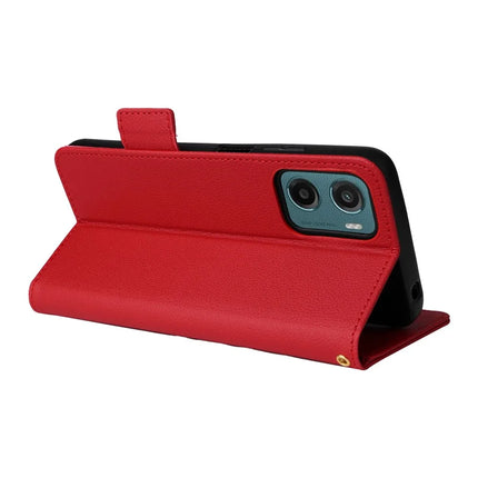 For Motorola Moto G05 4G  /  E15 4G Case Litchi Texture PU Leather Wallet Flip Phone Cover