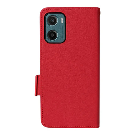 For Motorola Moto G05 4G  /  E15 4G Case Litchi Texture PU Leather Wallet Flip Phone Cover
