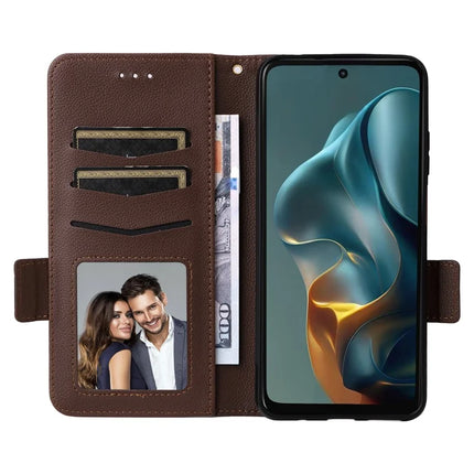 For Motorola Moto G05 4G  /  E15 4G Case Litchi Texture PU Leather Wallet Flip Phone Cover