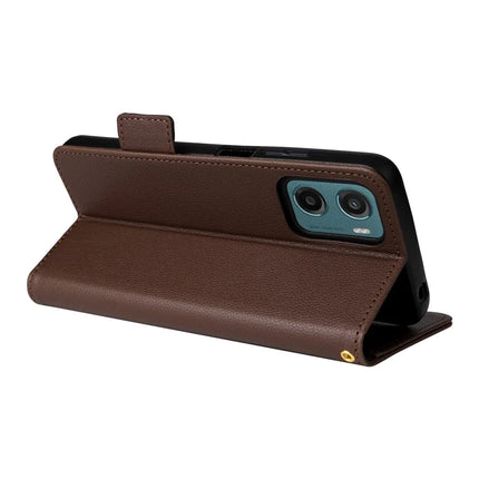 For Motorola Moto G05 4G  /  E15 4G Case Litchi Texture PU Leather Wallet Flip Phone Cover
