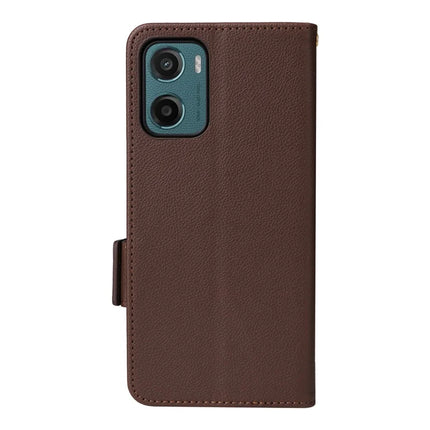 For Motorola Moto G05 4G  /  E15 4G Case Litchi Texture PU Leather Wallet Flip Phone Cover