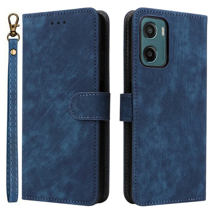For Motorola Moto G05 4G  /  E15 4G Wallet Case RFID Blocking PU Leather Cover Stand View - Blue