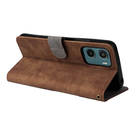 For Motorola Moto G05 4G  /  E15 4G Wallet Case RFID Blocking PU Leather Cover Stand View