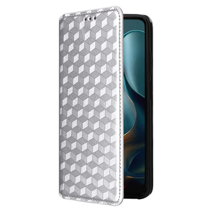 For Motorola Moto G05 4G  /  E15 4G Wallet Case Rhombus Imprinted Leather Phone Cover
