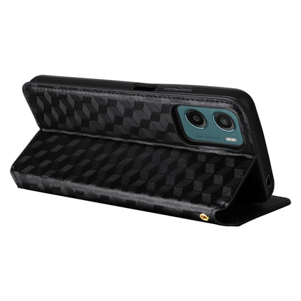 For Motorola Moto G05 4G  /  E15 4G Wallet Case Rhombus Imprinted Leather Phone Cover