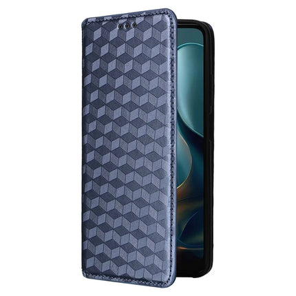 For Motorola Moto G05 4G  /  E15 4G Wallet Case Rhombus Imprinted Leather Phone Cover