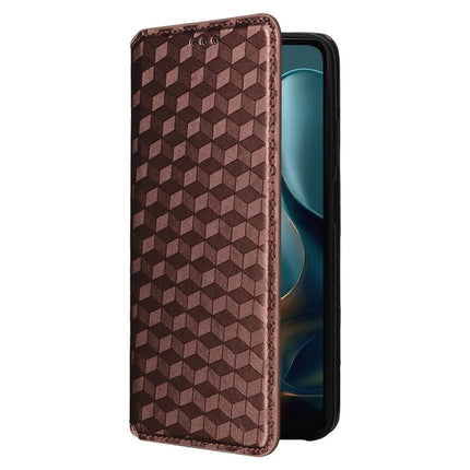 For Motorola Moto G05 4G  /  E15 4G Wallet Case Rhombus Imprinted Leather Phone Cover
