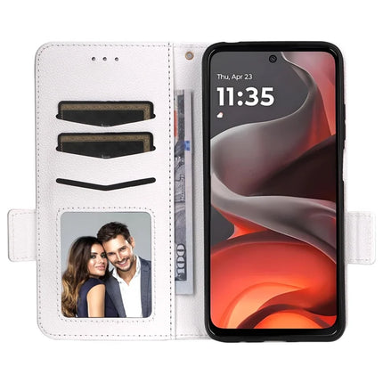 For Motorola Moto G15 Power 4G  /  G15 4G Case Litchi Texture PU Leather Wallet Flip Phone Cover