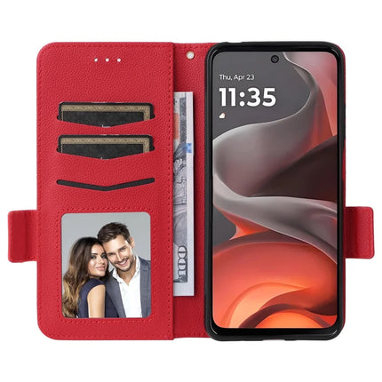 For Motorola Moto G15 Power 4G  /  G15 4G Case Litchi Texture PU Leather Wallet Flip Phone Cover