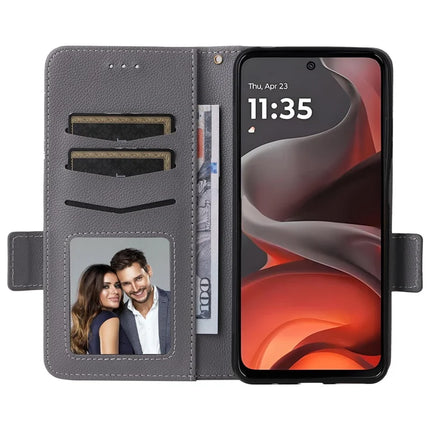 For Motorola Moto G15 Power 4G  /  G15 4G Case Litchi Texture PU Leather Wallet Flip Phone Cover