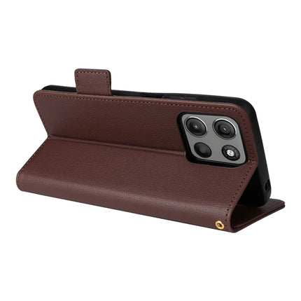 For Motorola Moto G15 Power 4G  /  G15 4G Case Litchi Texture PU Leather Wallet Flip Phone Cover