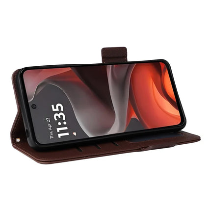 For Motorola Moto G15 Power 4G  /  G15 4G Case Litchi Texture PU Leather Wallet Flip Phone Cover