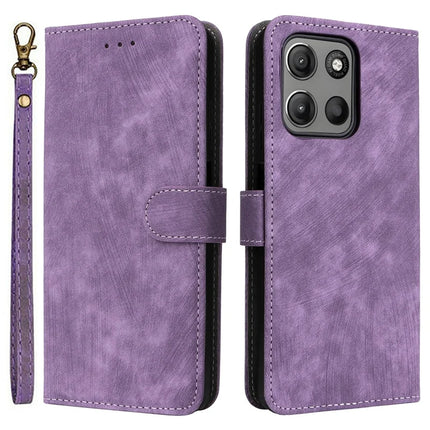For Motorola Moto G15 Power 4G  /  G15 4G Wallet Case RFID Blocking PU Leather Cover Stand View - Purple