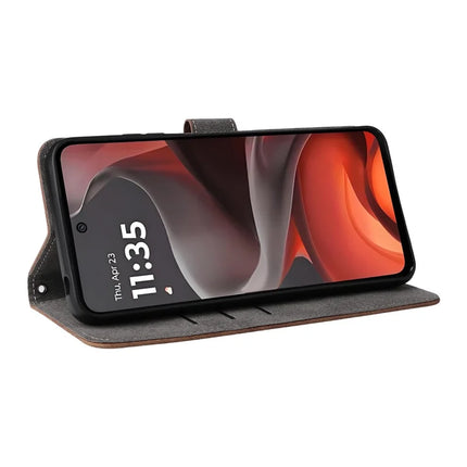 For Motorola Moto G15 Power 4G  /  G15 4G Wallet Case RFID Blocking PU Leather Cover Stand View