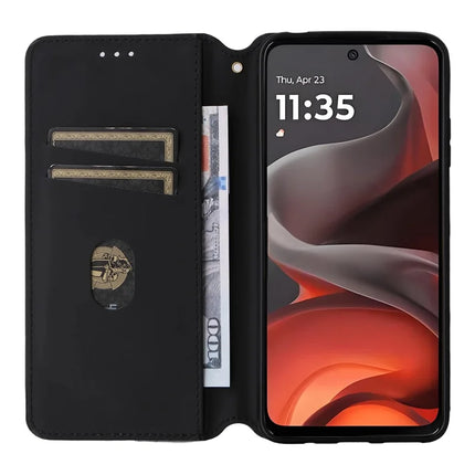 For Motorola Moto G15 Power 4G  /  G15 4G Wallet Case Rhombus Imprinted Leather Phone Cover