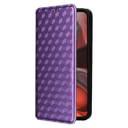 For Motorola Moto G15 Power 4G  /  G15 4G Wallet Case Rhombus Imprinted Leather Phone Cover