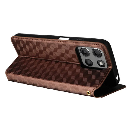 For Motorola Moto G15 Power 4G  /  G15 4G Wallet Case Rhombus Imprinted Leather Phone Cover