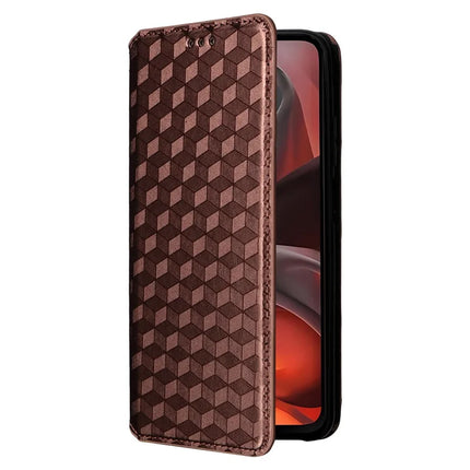 For Motorola Moto G15 Power 4G  /  G15 4G Wallet Case Rhombus Imprinted Leather Phone Cover