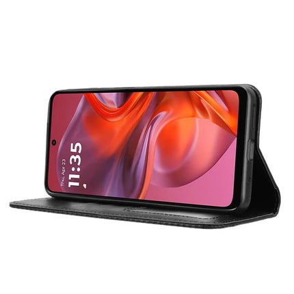 For Motorola Moto G05 4G  /  E15 4G Leather Case Wallet Stand Retro Texture Phone Cover