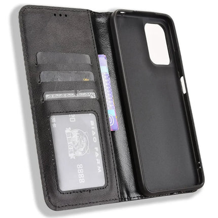 For Motorola Moto G05 4G  /  E15 4G Leather Case Wallet Stand Retro Texture Phone Cover