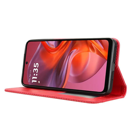 For Motorola Moto G05 4G  /  E15 4G Leather Case Wallet Stand Retro Texture Phone Cover