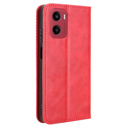 For Motorola Moto G05 4G  /  E15 4G Leather Case Wallet Stand Retro Texture Phone Cover