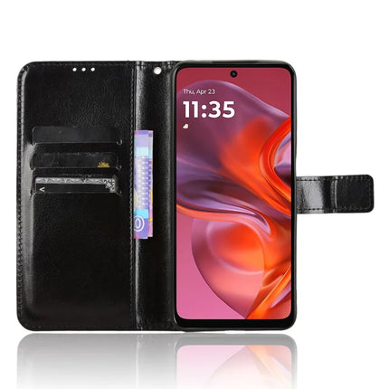 For Motorola Moto G05 4G  /  E15 4G Case Crazy Horse Texture PU Leather Phone Wallet Cover