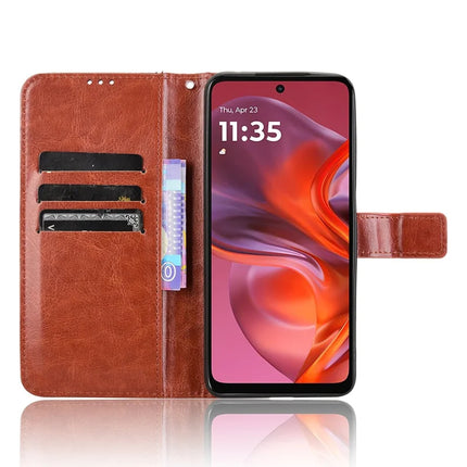 For Motorola Moto G05 4G  /  E15 4G Case Crazy Horse Texture PU Leather Phone Wallet Cover
