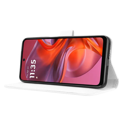 For Motorola Moto G05 4G  /  E15 4G Case PU Leather Diamond Texture Wallet Phone Cover