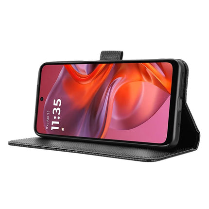 For Motorola Moto G05 4G  /  E15 4G Case PU Leather Diamond Texture Wallet Phone Cover