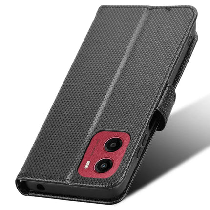For Motorola Moto G05 4G  /  E15 4G Case PU Leather Diamond Texture Wallet Phone Cover