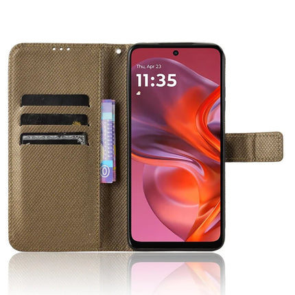 For Motorola Moto G05 4G  /  E15 4G Case PU Leather Diamond Texture Wallet Phone Cover