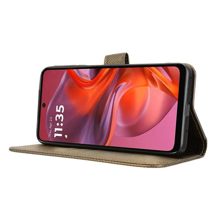 For Motorola Moto G05 4G  /  E15 4G Case PU Leather Diamond Texture Wallet Phone Cover