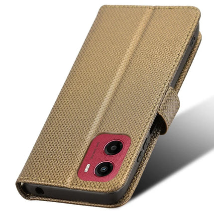 For Motorola Moto G05 4G  /  E15 4G Case PU Leather Diamond Texture Wallet Phone Cover