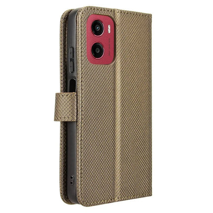For Motorola Moto G05 4G  /  E15 4G Case PU Leather Diamond Texture Wallet Phone Cover