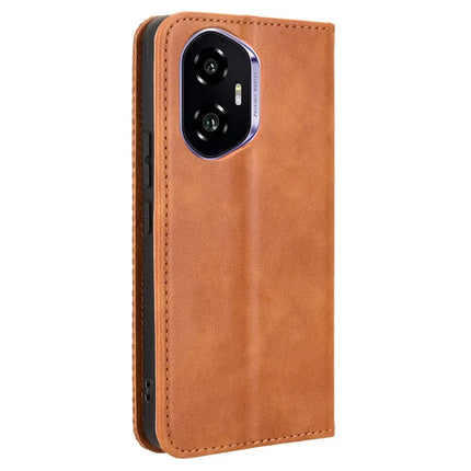For Honor 300 Leather Case Wallet Stand Retro Texture Phone Cover