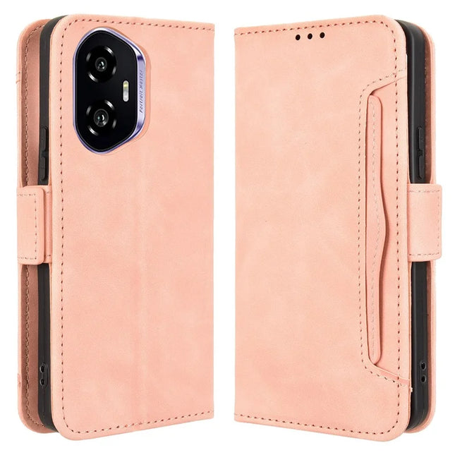 For Honor 300 Leather Case Phone Wallet Cover with Multiple Card Slots - Pink