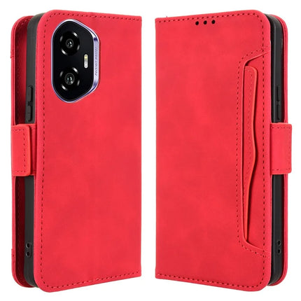 For Honor 300 Leather Case Phone Wallet Cover with Multiple Card Slots - Red
