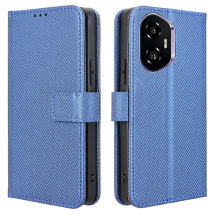 For Honor 300 Case PU Leather Diamond Texture Wallet Phone Cover - Blue