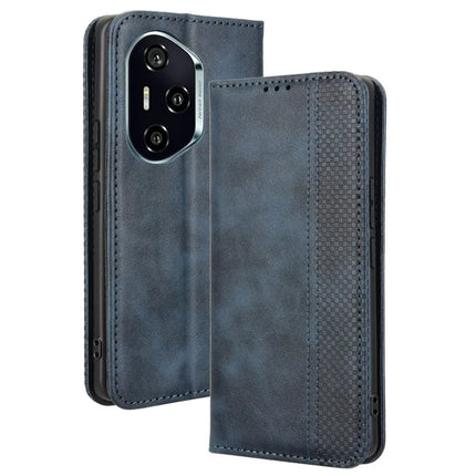 For Honor 300 Pro  /  300 Ultra Leather Case Wallet Stand Retro Texture Phone Cover - Blue