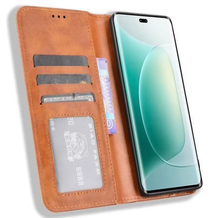For Honor 300 Pro  /  300 Ultra Leather Case Wallet Stand Retro Texture Phone Cover