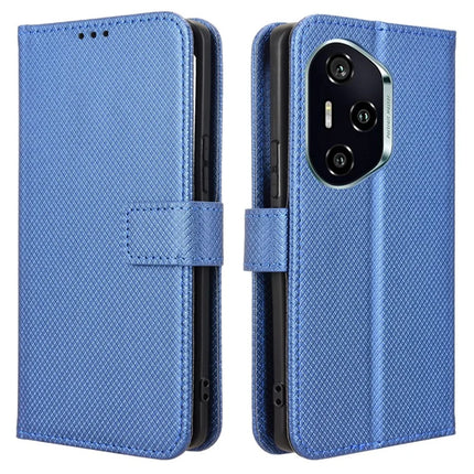 For Honor 300 Pro  /  300 Ultra Case PU Leather Diamond Texture Wallet Phone Cover - Blue
