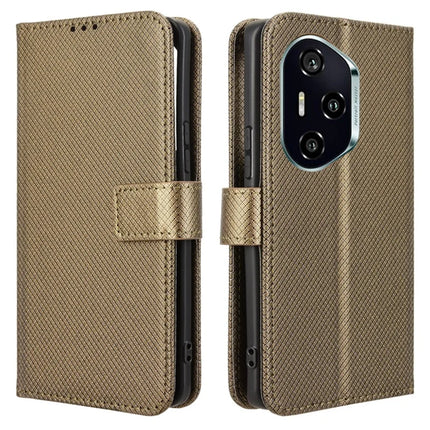 For Honor 300 Pro  /  300 Ultra Case PU Leather Diamond Texture Wallet Phone Cover - Brown