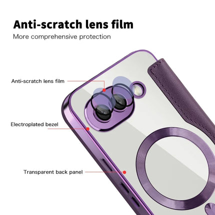 For Google Pixel 9a Case Compatible with MagSafe RFID Blocking Leather Phone Cover