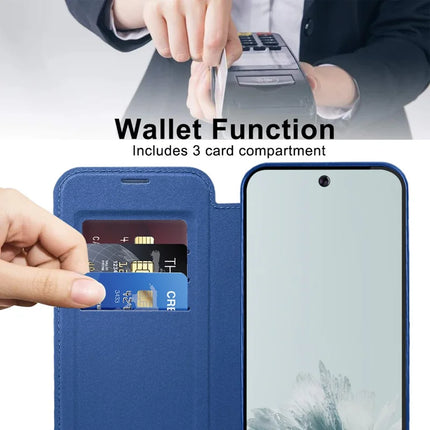 For Google Pixel 9a Case Compatible with MagSafe RFID Blocking Leather Phone Cover