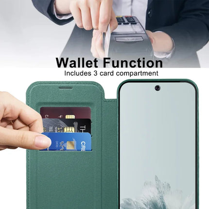 For Google Pixel 9a Case Compatible with MagSafe RFID Blocking Leather Phone Cover