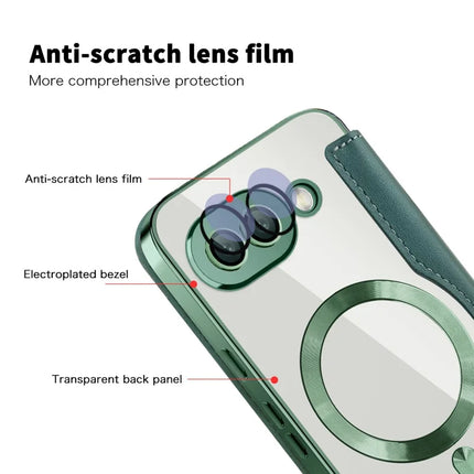 For Google Pixel 9a Case Compatible with MagSafe RFID Blocking Leather Phone Cover