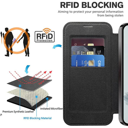 For Google Pixel 9a Case Compatible with MagSafe RFID Blocking Leather Phone Cover