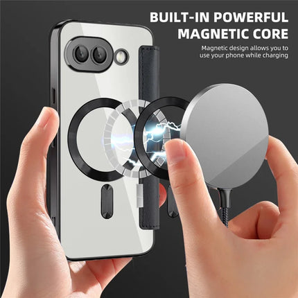For Google Pixel 9a Case Compatible with MagSafe RFID Blocking Leather Phone Cover
